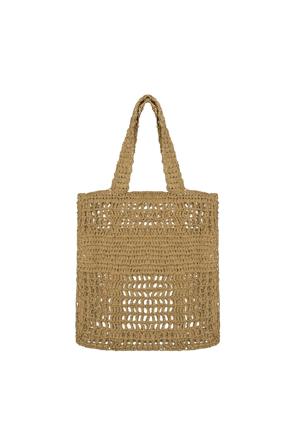 Trendy Gehaakte Papieren Handtas - Beige