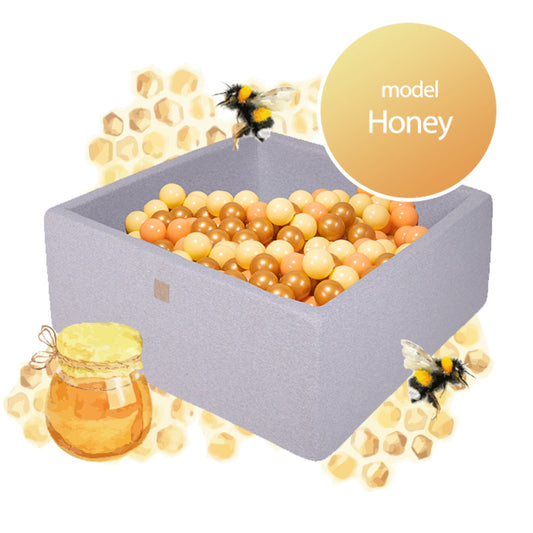 Grijze ballenbak met ballen - Honey set