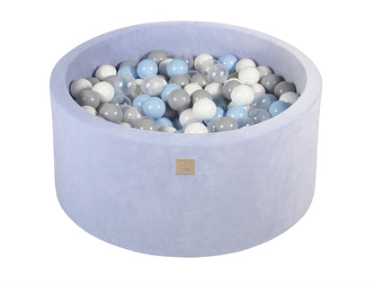 Baby blauwe ballenbak VELVET met 250 ballen - Ijsbeer set