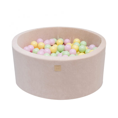 Ecru ball pit VELVET with 250 balls - Spring set