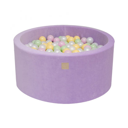 Lila ballenbak VELVET met 250 ballen - Hocus Crocus set