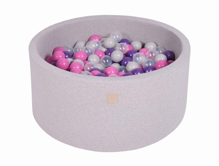 Round Ball Pit 300 Balls 90x40cm - Light Grey