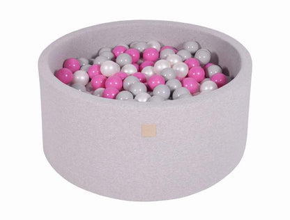 Round Ball Pit 300 Balls 90x40cm - Light Grey