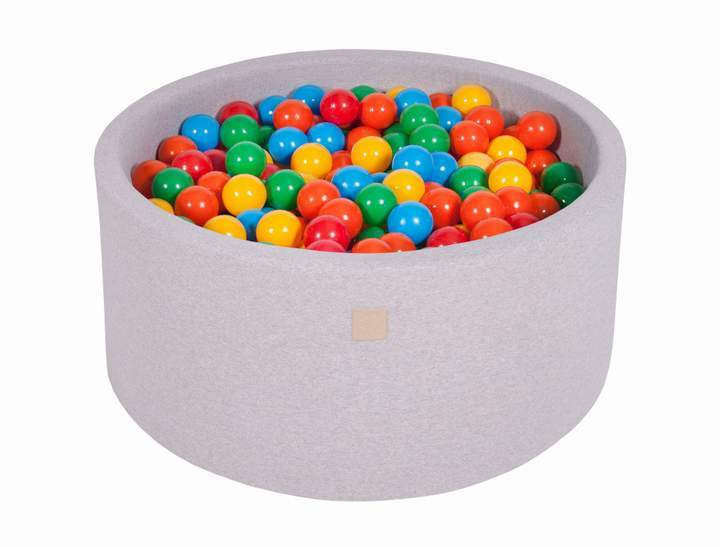 Round Ball Pit 300 Balls 90x40cm - Light Grey