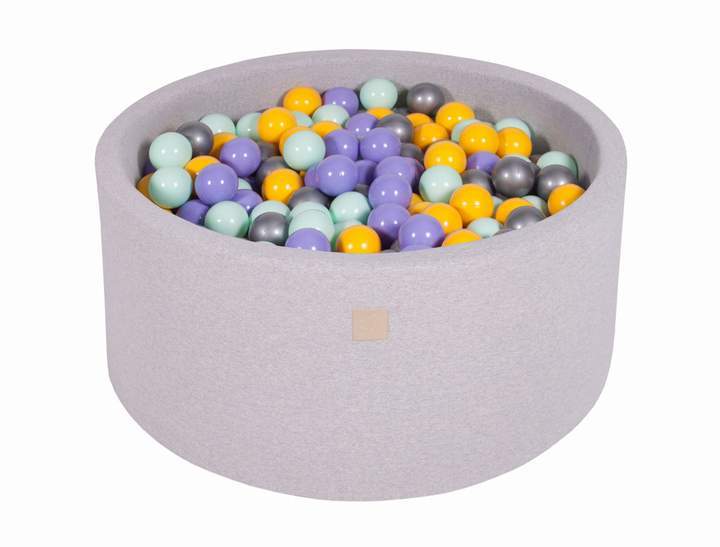 Round Ball Pit 300 Balls 90x40cm - Light Grey