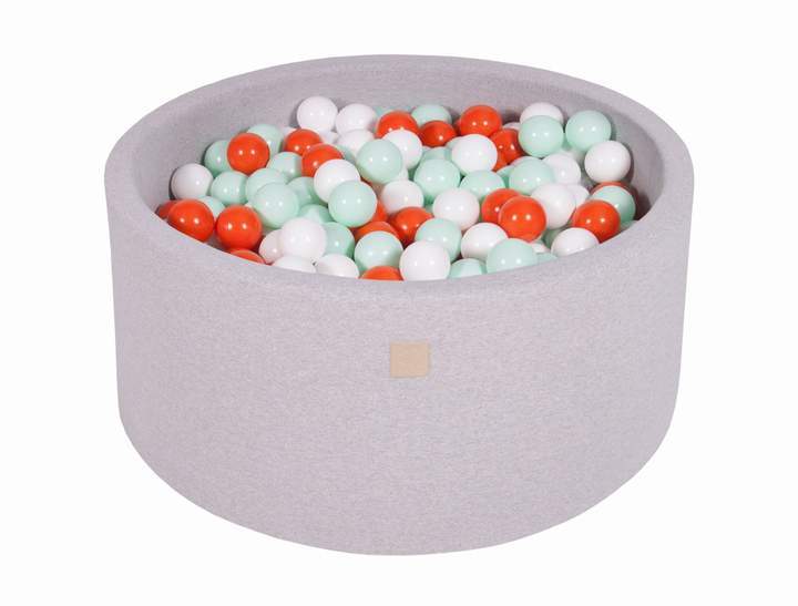 Round Ball Pit 300 Balls 90x40cm - Light Grey