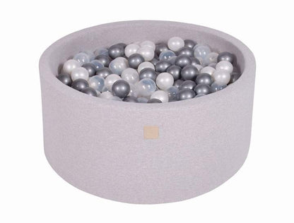 Round Ball Pit 300 Balls 90x40cm - Light Grey