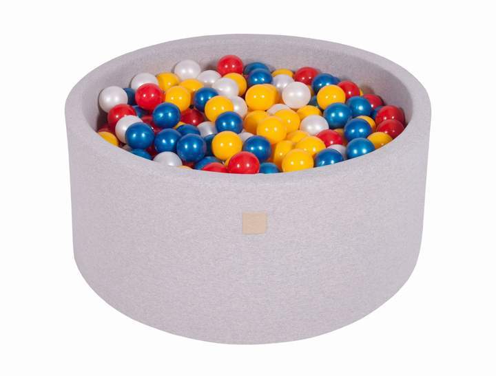 Round Ball Pit 300 Balls 90x40cm - Light Grey