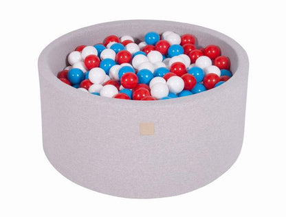 Round Ball Pit 300 Balls 90x40cm - Light Grey