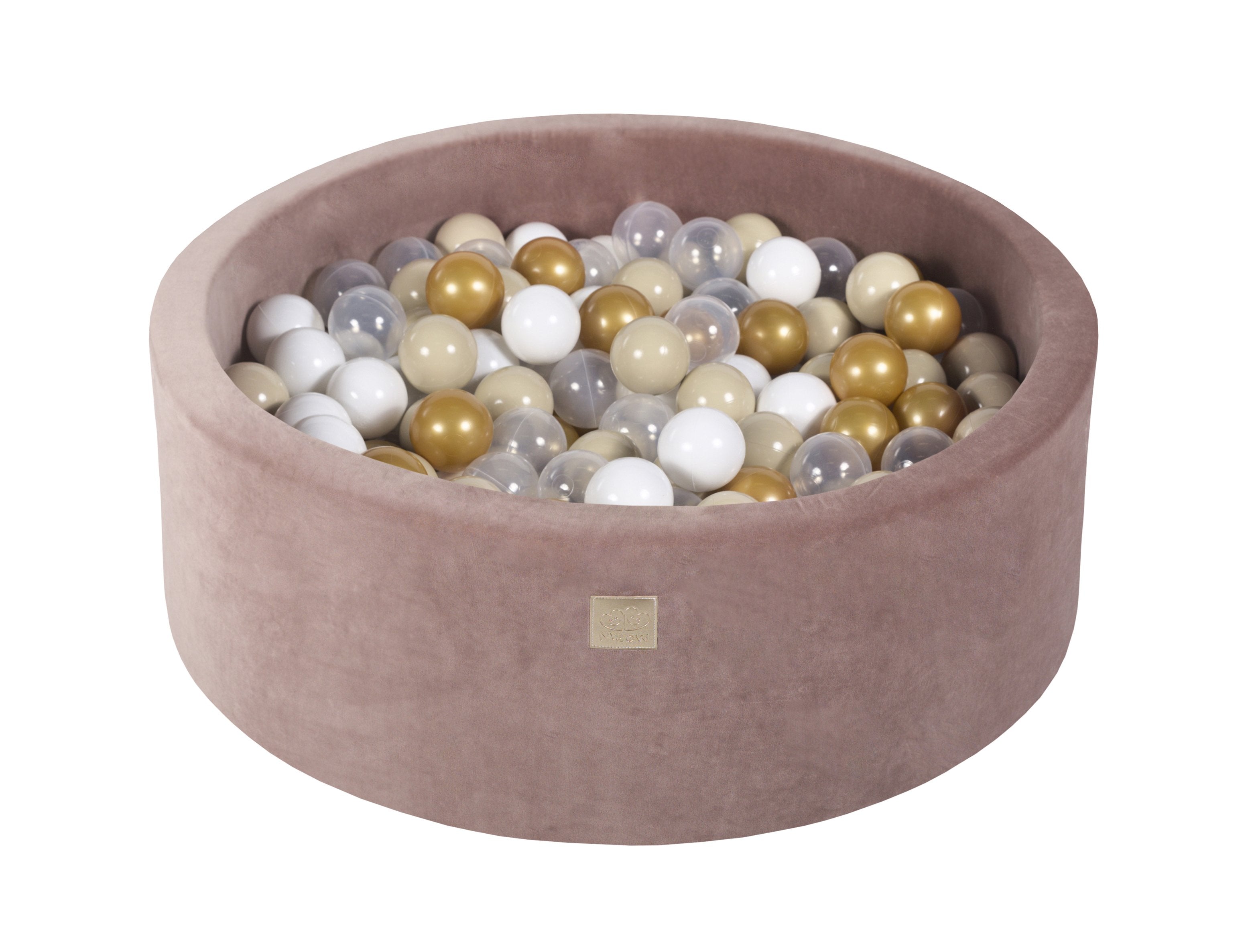 Bruine ballenbak VELVET met 250 ballen - Teddy Beer set