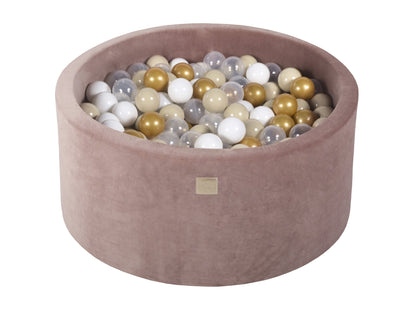 Bruine ballenbak VELVET met 250 ballen - Teddy Beer set