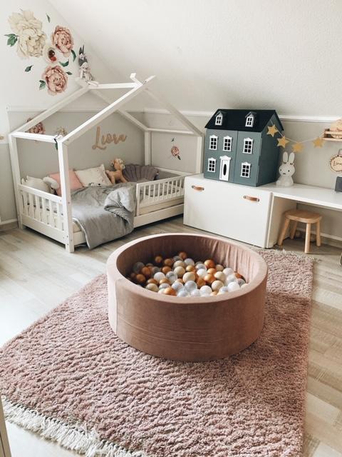 Brown ball pit VELVET with 250 balls - Teddy Bear set