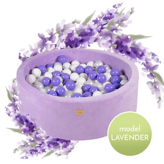 Purple ball pit VELVET with 250 balls - Lavender set