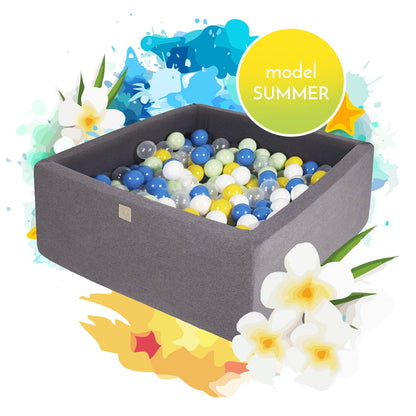 Dark Gray Square Ball Pit with Balls - Summer Special