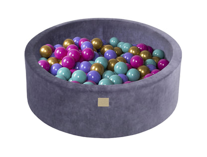 Velvet Ball Pit Graphite with 250 Balls - Flower Set