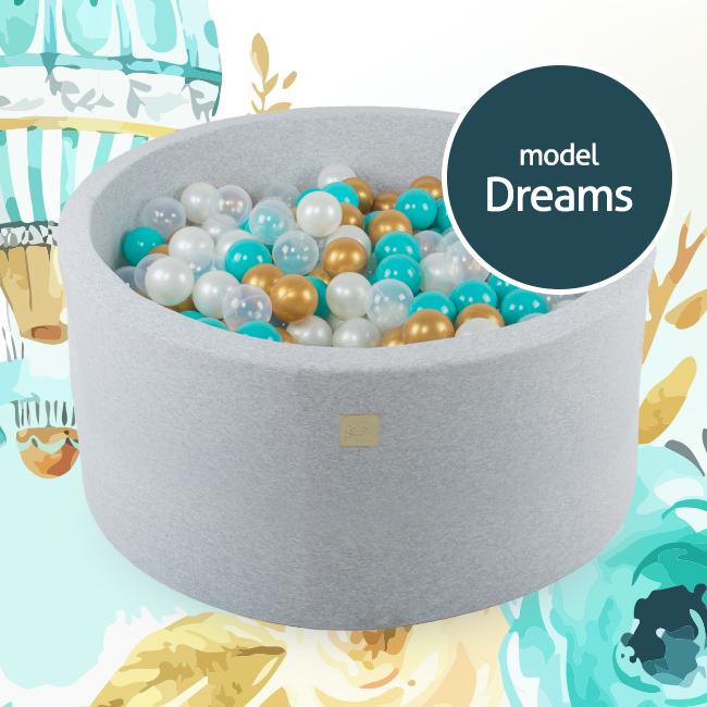 Gray ball pit with 250 balls - Dream set