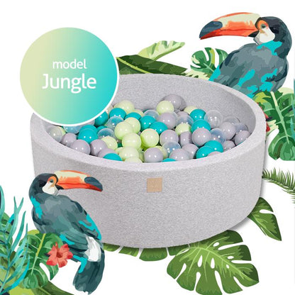 Gray ball pit with 250 balls - Jungle Set