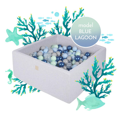 Grijze ballenbak met ballen - Blue Lagoon set