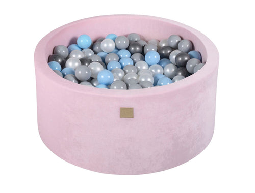 Velvet Ball Pit with 300 balls 90x40 - Pastel Pink