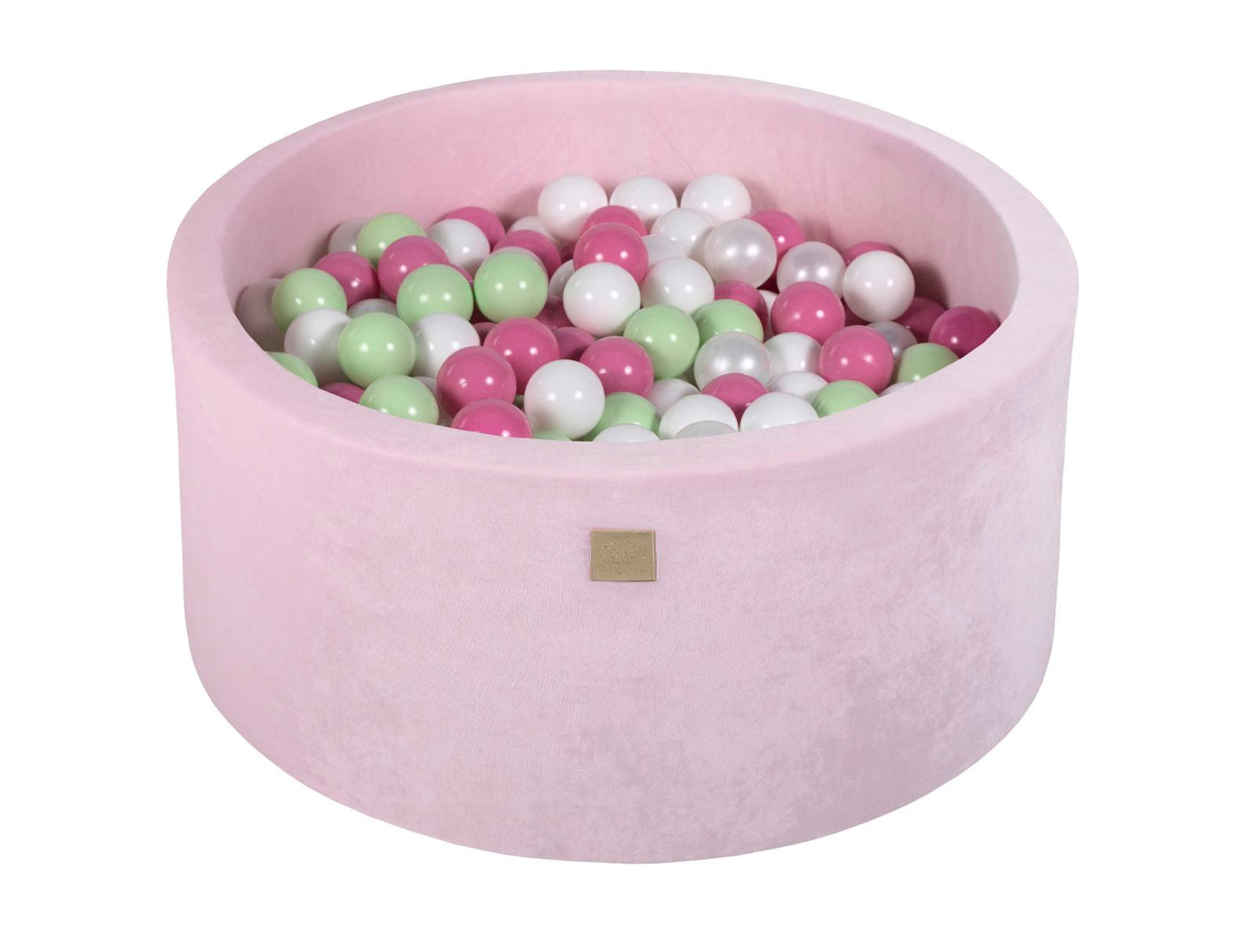 Velvet Ball Pit with 300 balls 90x40 - Pastel Pink