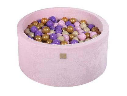 Velvet Ball Pit with 300 balls 90x40 - Pastel Pink