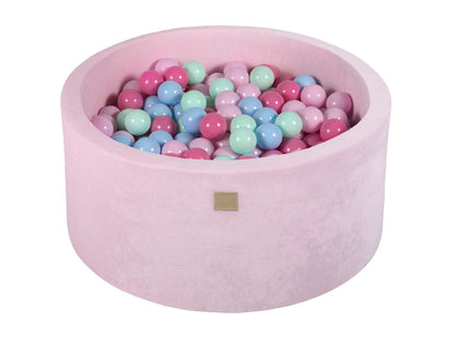 Velvet Ball Pit with 300 balls 90x40 - Pastel Pink