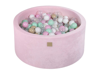 Velvet Ball Pit with 300 balls 90x40 - Pastel Pink