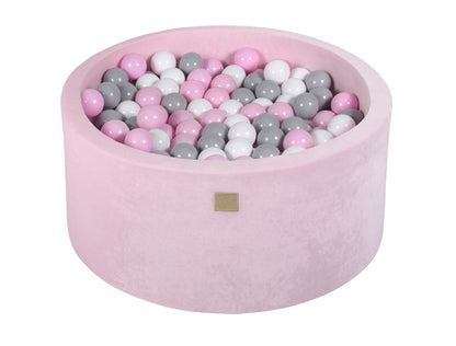 Velvet Ball Pit with 300 balls 90x40 - Pastel Pink