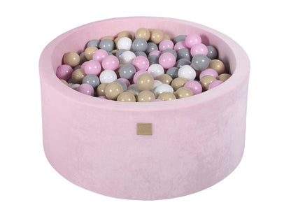 Velvet Ball Pit with 300 balls 90x40 - Pastel Pink