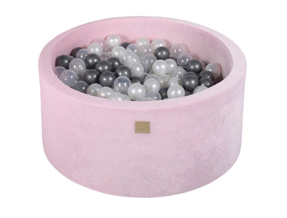 Velvet Ball Pit with 300 balls 90x40 - Pastel Pink