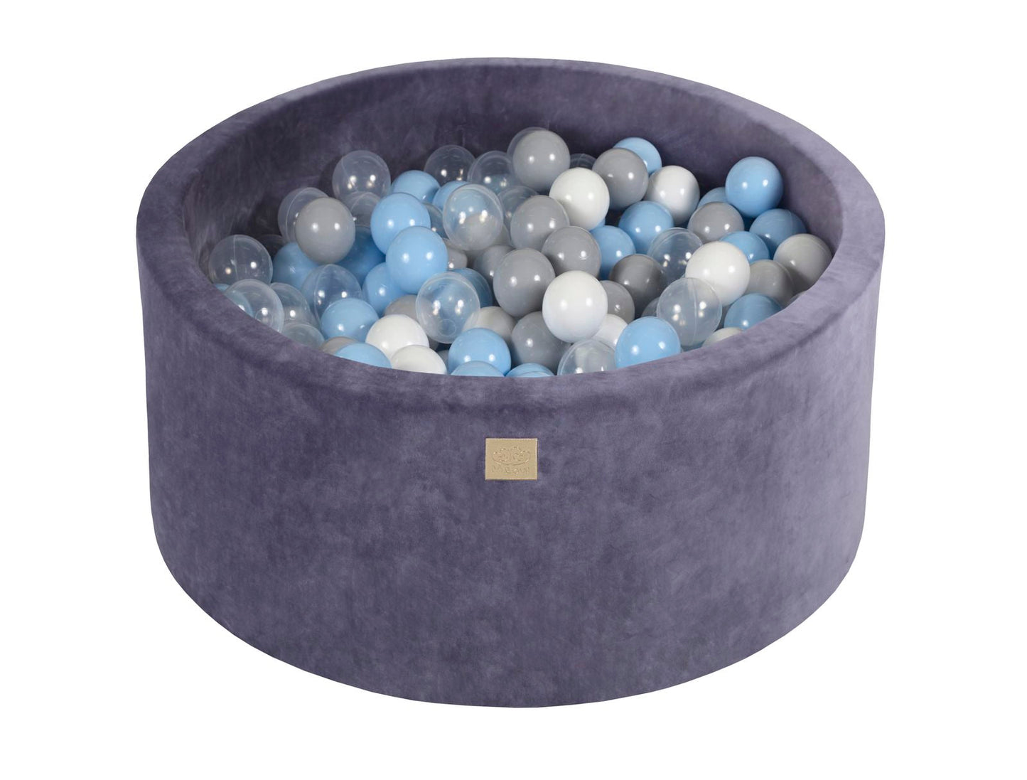 Velvet Ball Pit with 300 Balls 90x40 - Grey/Blue