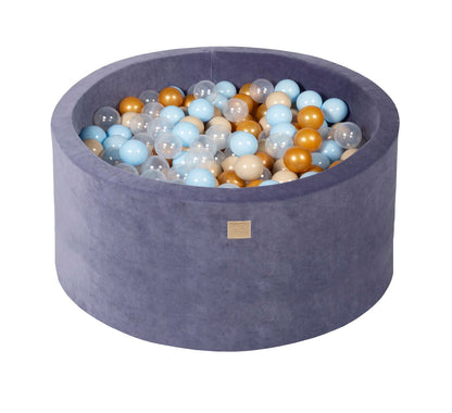 Velvet Ballenbak met 300 ballen 90x40 - Grijs/Blauw