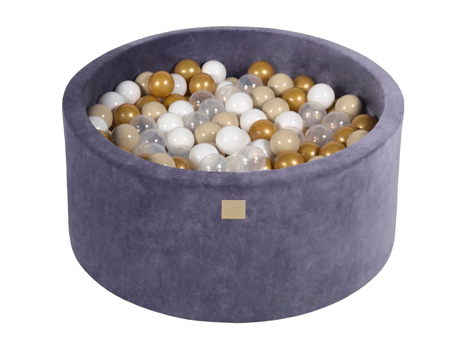 Velvet Ball Pit with 300 Balls 90x40 - Grey/Blue