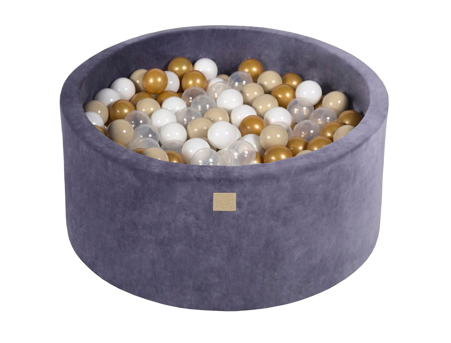 Velvet Ballenbak met 300 ballen 90x40 - Grijs/Blauw