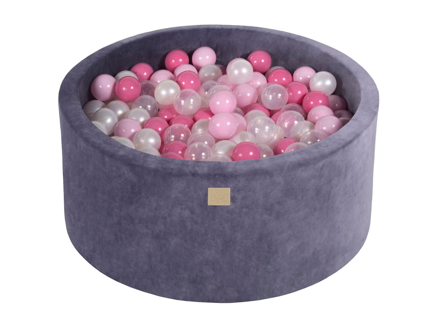 Velvet Ball Pit with 300 Balls 90x40 - Grey/Blue