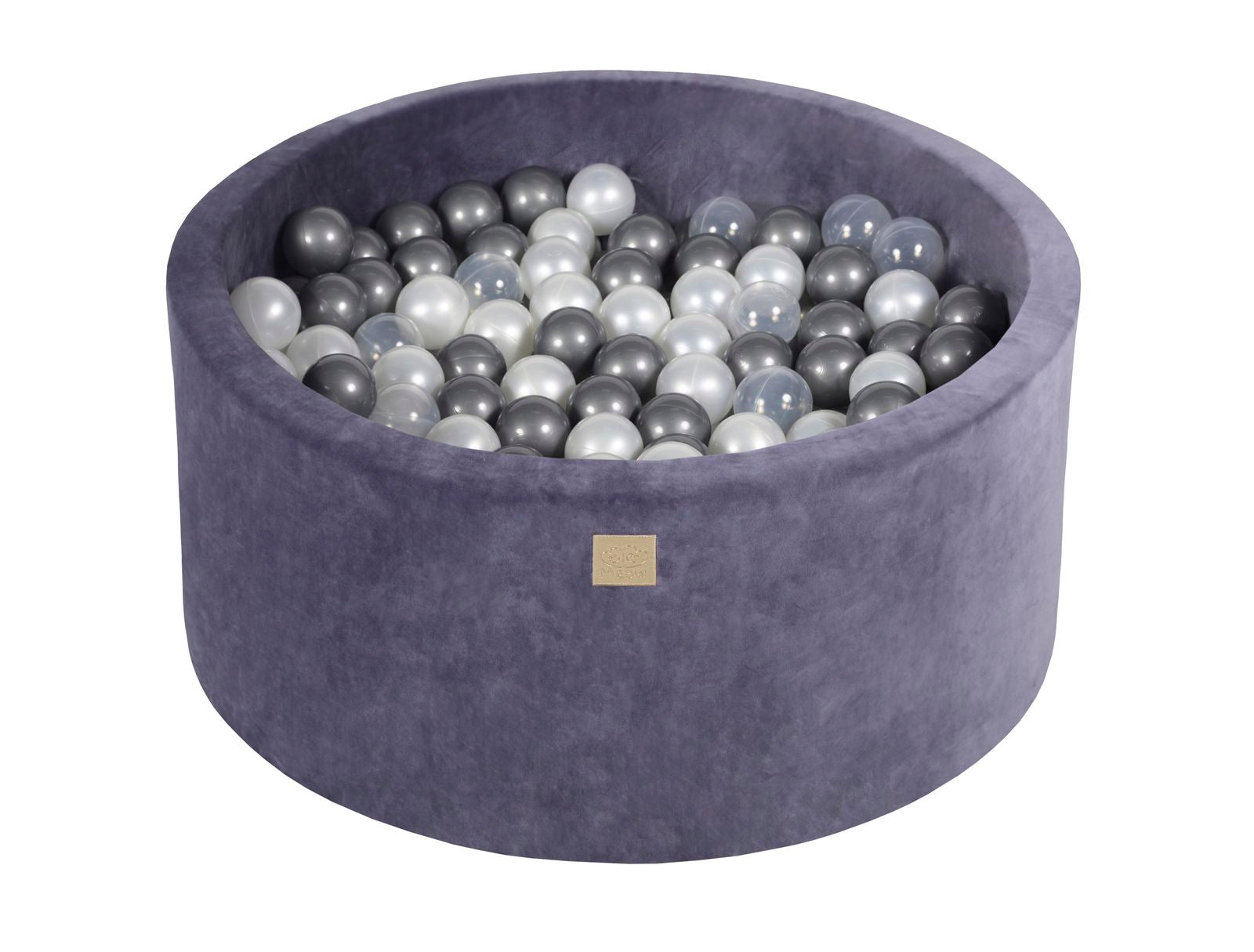 Velvet Ball Pit with 300 Balls 90x40 - Grey/Blue