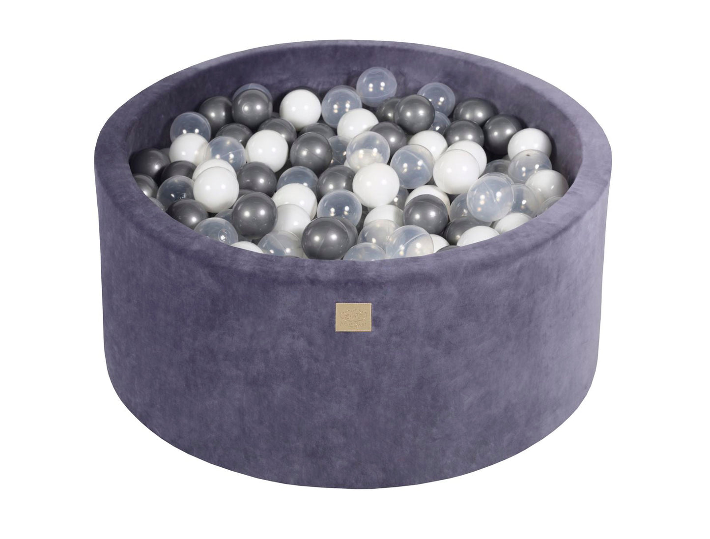 Velvet Ball Pit with 300 Balls 90x40 - Grey/Blue