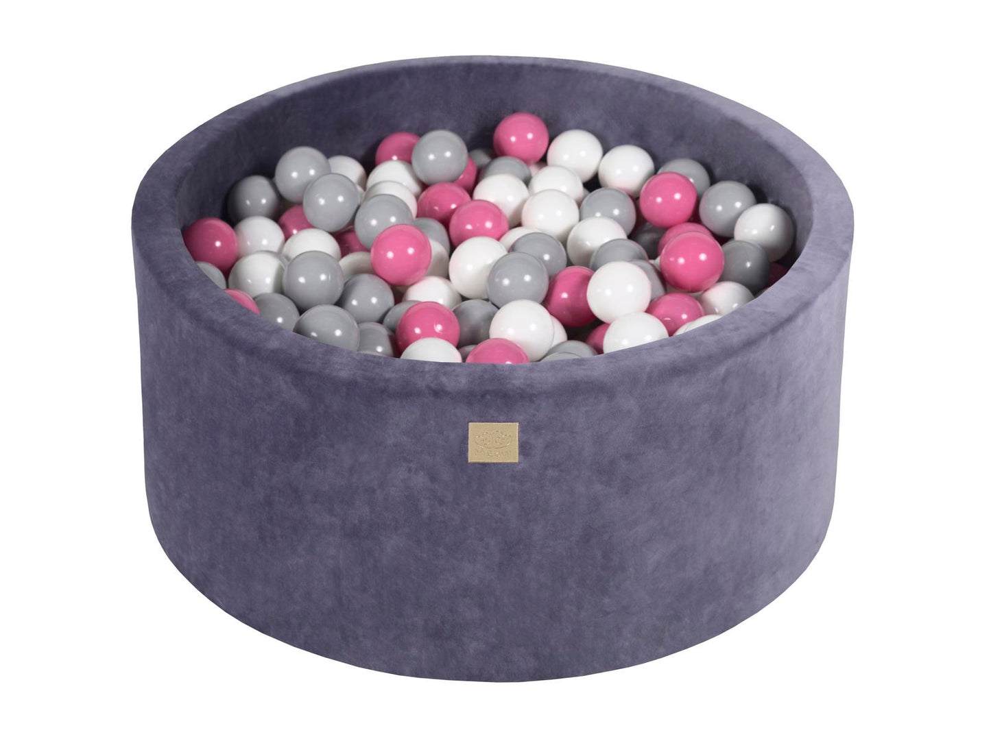 Velvet Ball Pit with 300 Balls 90x40 - Grey/Blue