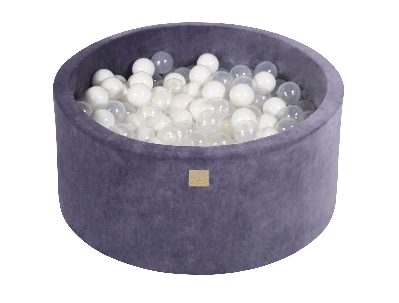 Velvet Ball Pit with 300 Balls 90x40 - Grey/Blue