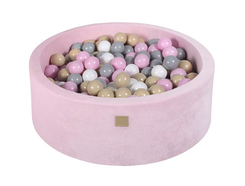 Velvet Ball Pit with 200 balls 90x30 - Pastel Pink