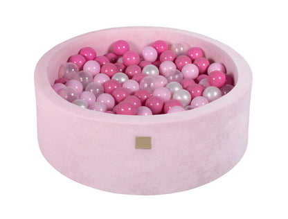 Velvet Ball Pit with 200 balls 90x30 - Pastel Pink