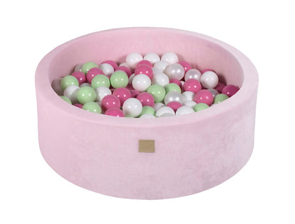 Velvet Ball Pit with 200 balls 90x30 - Pastel Pink