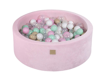 Velvet Ball Pit with 200 balls 90x30 - Pastel Pink