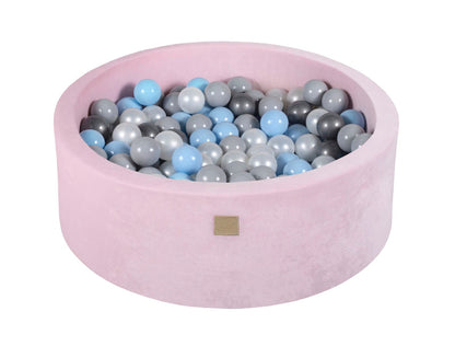 Velvet Ball Pit with 200 balls 90x30 - Pastel Pink