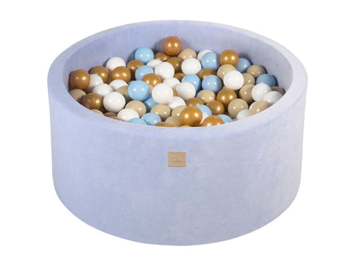 Velvet Ballenbak met 300 ballen 90x40 - Baby Blauw