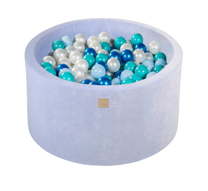 Velvet Ballenbak met 300 ballen 90x40 - Baby Blauw