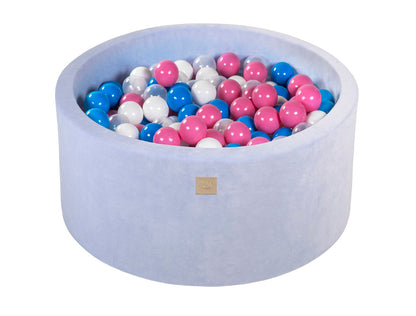 Velvet Ball Pit with 300 balls 90x40 - Baby Blue