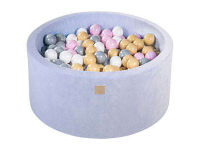 Velvet Ball Pit with 300 balls 90x40 - Baby Blue