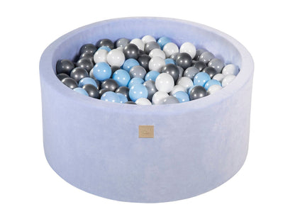 Velvet Ball Pit with 300 balls 90x40 - Baby Blue