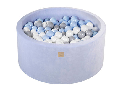 Velvet Ball Pit with 300 balls 90x40 - Baby Blue